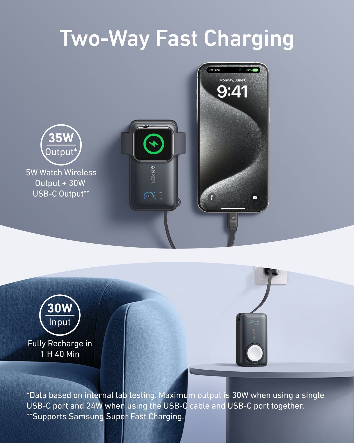 Anker MagGo Power Bank (10K, 35W, For Apple Watch) | Summer Gift