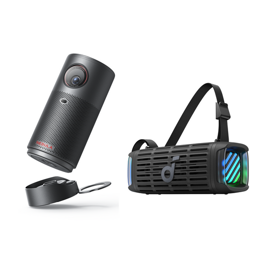 Capsule Air | The World's Smallest Google TV Projector + soundcore Boom 3i | Portable Rugged Outdoor Speaker(Hot Deals Exclusive)