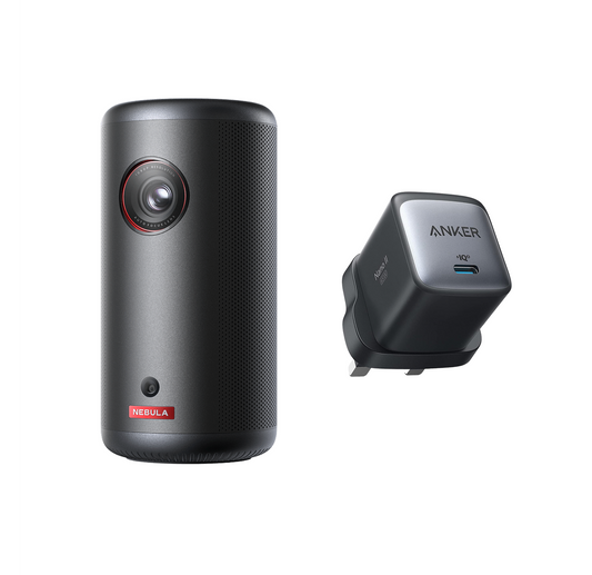 Capsule 3 (New) | 1080p Mini Google TV Projector+Anker 715 Charger (Nano II 65W)