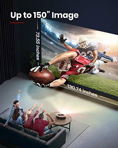 See an up-to 150&quot; image when you watch football with your friends on Nebula Cosmos Max.